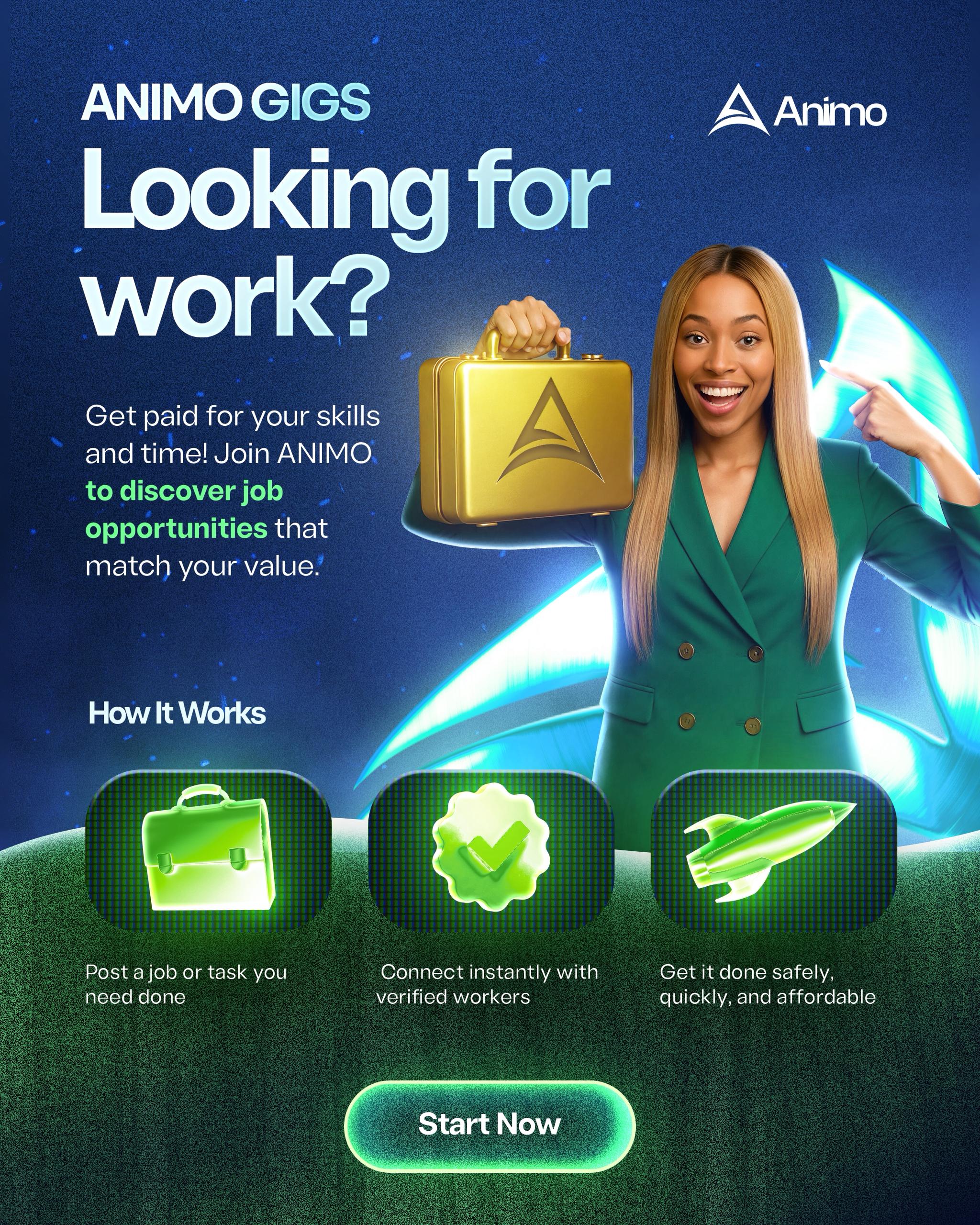 ANIMO GIGS Looking for work?